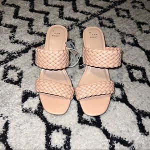 Backless Tan Chunky Heels